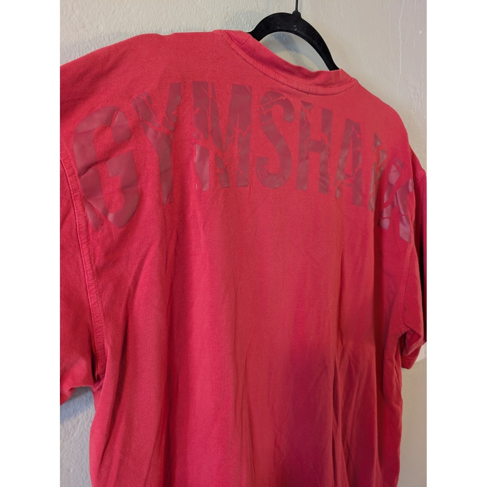 Gymshark Men's Oversized T Shirt M Red Graphic Back Logo Workout Gym Tee